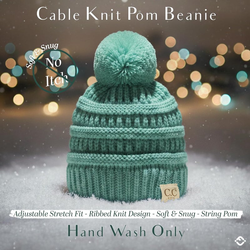 Funky Junque Toddler Pom Beanie – Kids Winter Hat for Ages 1–4, Baby Boy & Girl Knit Beanies, Warm Cozy Knit Snow Hats - Image 4